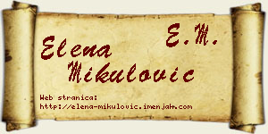 Elena Mikulović vizit kartica